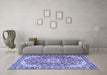 Machine Washable Persian Blue Traditional Rug in a Living Room, wshtr2991blu