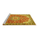 Sideview of Machine Washable Persian Yellow Traditional Rug, wshtr2991yw