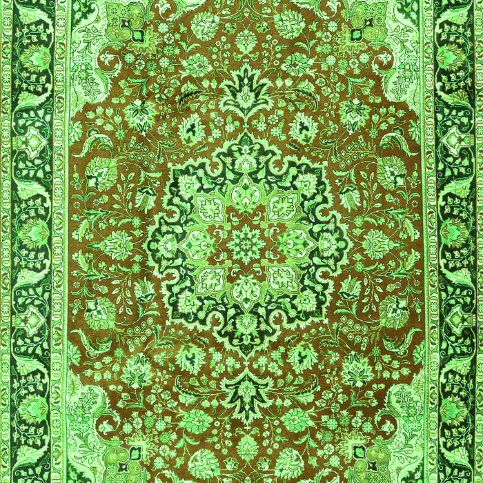 Serging Thickness of Machine Washable Persian Green Traditional Area Rugs, wshtr2991grn