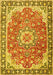 Machine Washable Persian Yellow Traditional Rug, wshtr2991yw