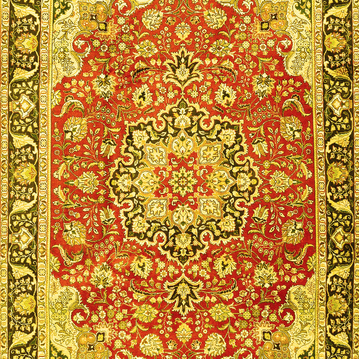 Machine Washable Persian Yellow Traditional Rug, wshtr2991yw