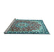 Sideview of Machine Washable Persian Light Blue Traditional Rug, wshtr2991lblu