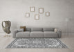 Machine Washable Persian Gray Traditional Rug in a Living Room,, wshtr2991gry