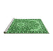 Sideview of Machine Washable Persian Emerald Green Traditional Area Rugs, wshtr2991emgrn