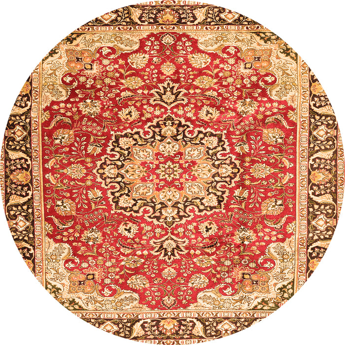 Square Persian Orange Traditional Rug, tr2991org