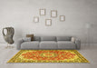 Machine Washable Persian Yellow Traditional Rug in a Living Room, wshtr2991yw