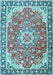 Machine Washable Persian Light Blue Traditional Rug, wshtr2991lblu