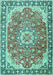 Machine Washable Persian Turquoise Traditional Area Rugs, wshtr2991turq