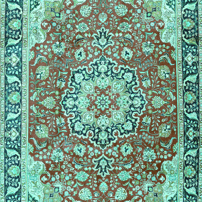 Machine Washable Persian Turquoise Traditional Area Rugs, wshtr2991turq