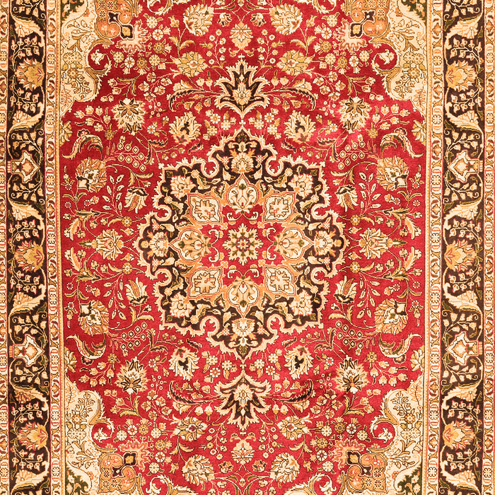 Serging Thickness of Machine Washable Persian Orange Traditional Area Rugs, wshtr2991org