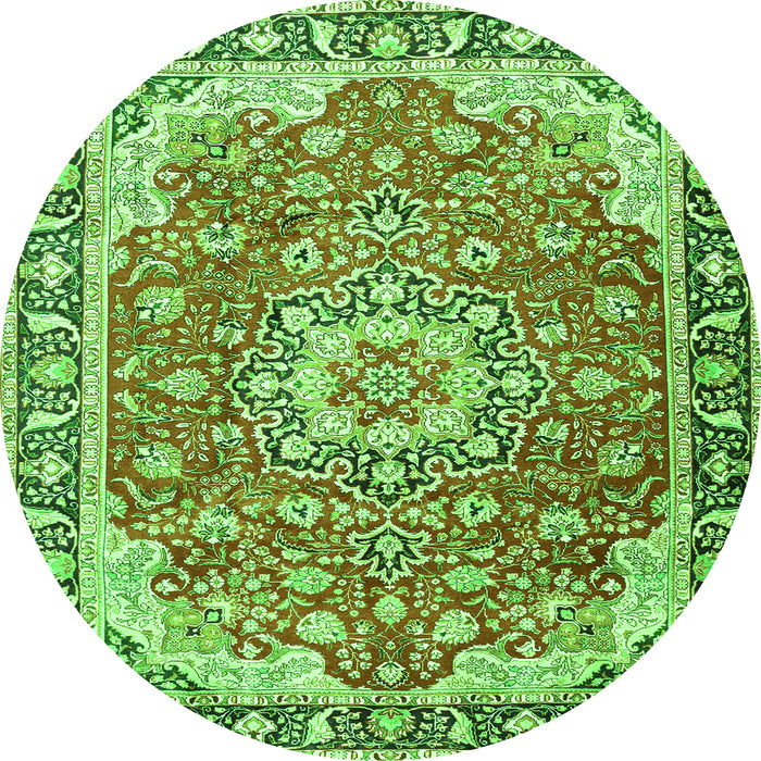 Machine Washable Persian Green Traditional Area Rugs, wshtr2991grn