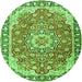 Machine Washable Persian Green Traditional Area Rugs, wshtr2991grn