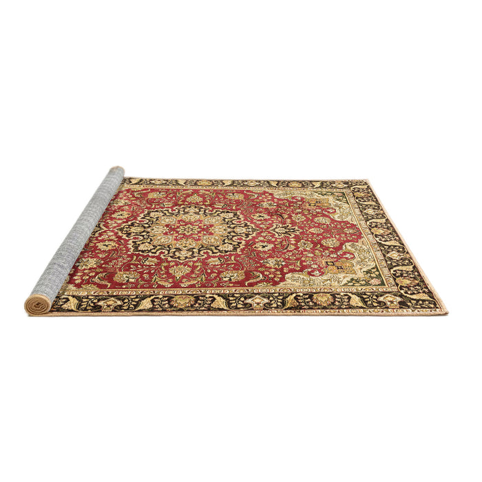 Sideview of Machine Washable Persian Brown Traditional Rug, wshtr2991brn