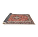 Sideview of Traditional Brown Red Persian Rug, tr2992