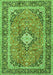 Serging Thickness of Machine Washable Persian Green Traditional Area Rugs, wshtr2992grn