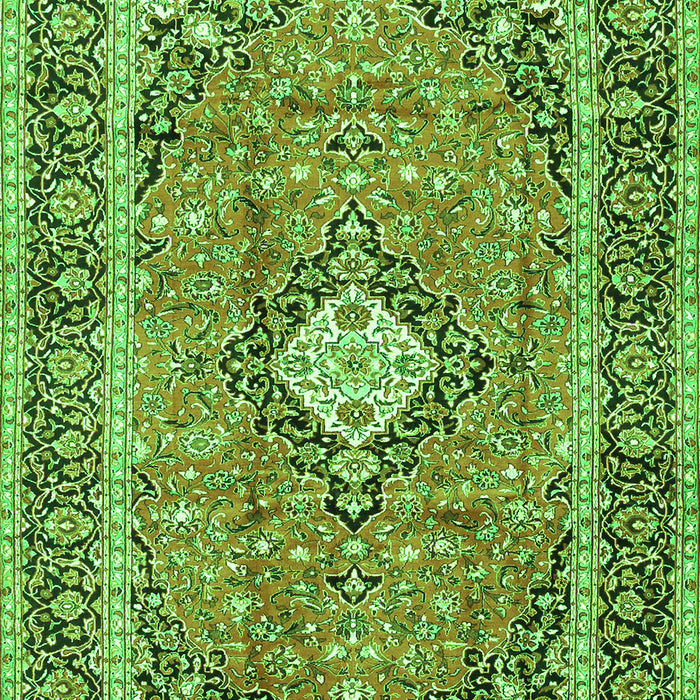 Serging Thickness of Machine Washable Persian Green Traditional Area Rugs, wshtr2992grn