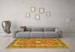 Machine Washable Persian Yellow Traditional Rug in a Living Room, wshtr2992yw