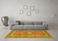 Machine Washable Persian Yellow Traditional Rug, wshtr2992yw