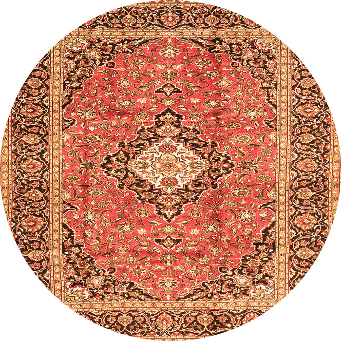 Machine Washable Persian Orange Traditional Area Rugs, wshtr2992org