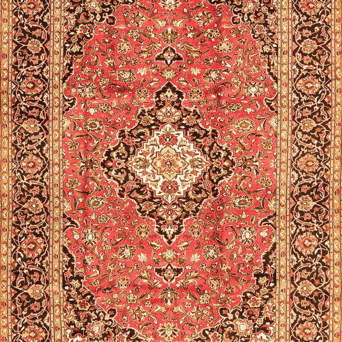 Serging Thickness of Machine Washable Persian Orange Traditional Area Rugs, wshtr2992org