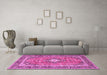 Machine Washable Persian Pink Traditional Rug in a Living Room, wshtr2992pnk