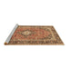 Sideview of Machine Washable Persian Brown Traditional Rug, wshtr2992brn