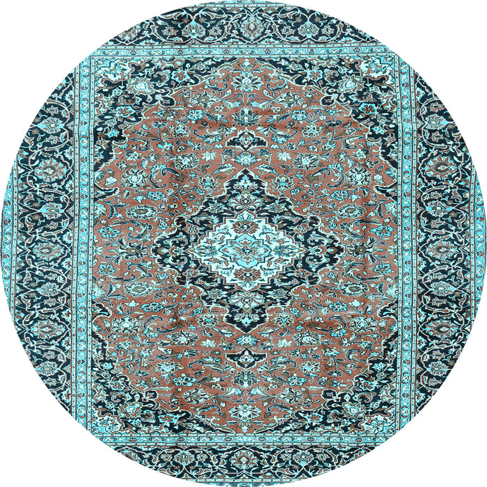 Round Persian Light Blue Traditional Rug, tr2992lblu