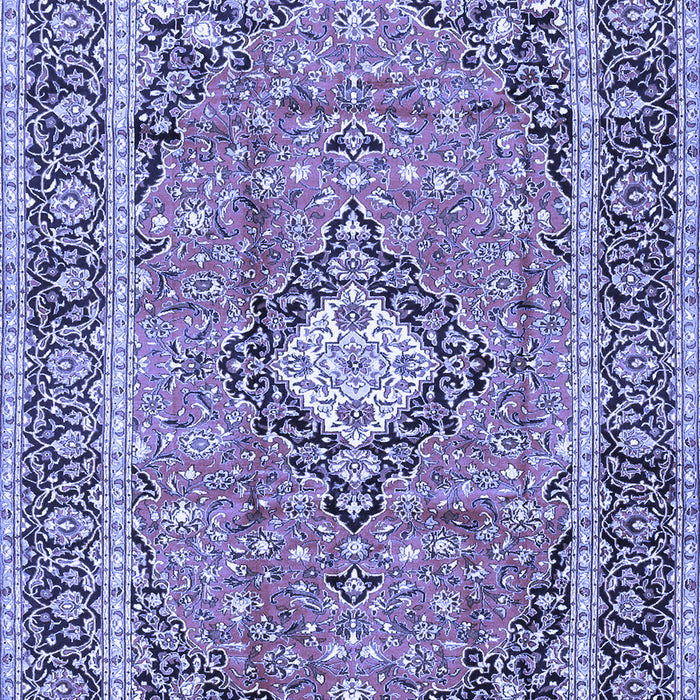 Machine Washable Persian Blue Traditional Rug, wshtr2992blu