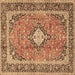 Square Persian Brown Traditional Rug, tr2992brn