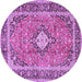 Round Persian Purple Traditional Rug, tr2992pur