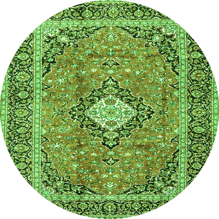 Square Persian Green Traditional Rug, tr2992grn