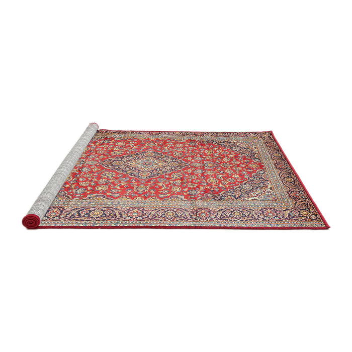 Sideview of Machine Washable Traditional Fire Brick Red Rug, wshtr2993