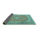Sideview of Persian Turquoise Traditional Rug, tr2993turq