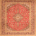 Serging Thickness of Persian Orange Traditional Rug, tr2993org