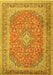 Machine Washable Persian Yellow Traditional Rug, wshtr2993yw