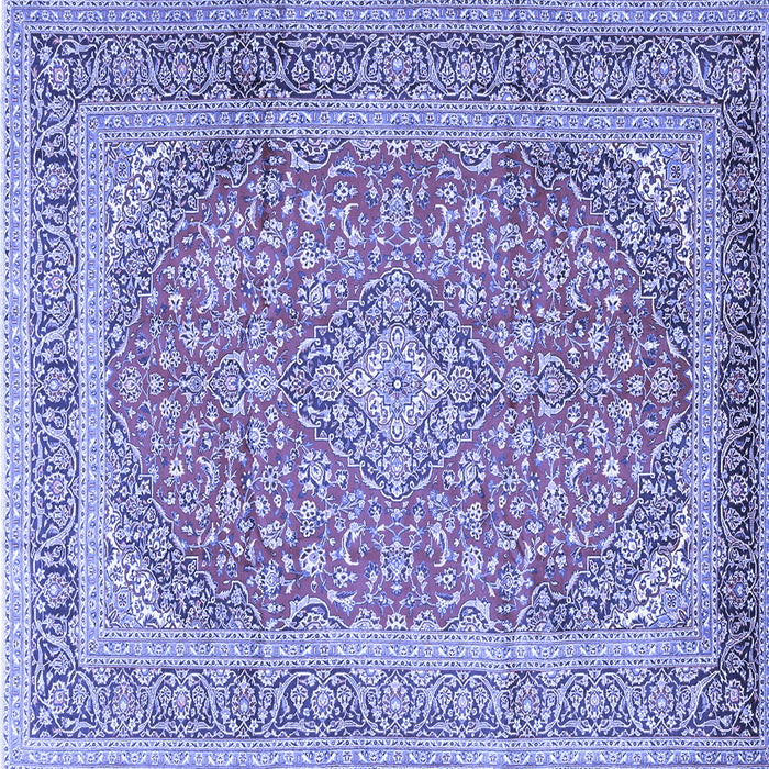 Square Machine Washable Persian Blue Traditional Rug, wshtr2993blu