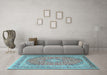 Machine Washable Persian Light Blue Traditional Rug in a Living Room, wshtr2993lblu