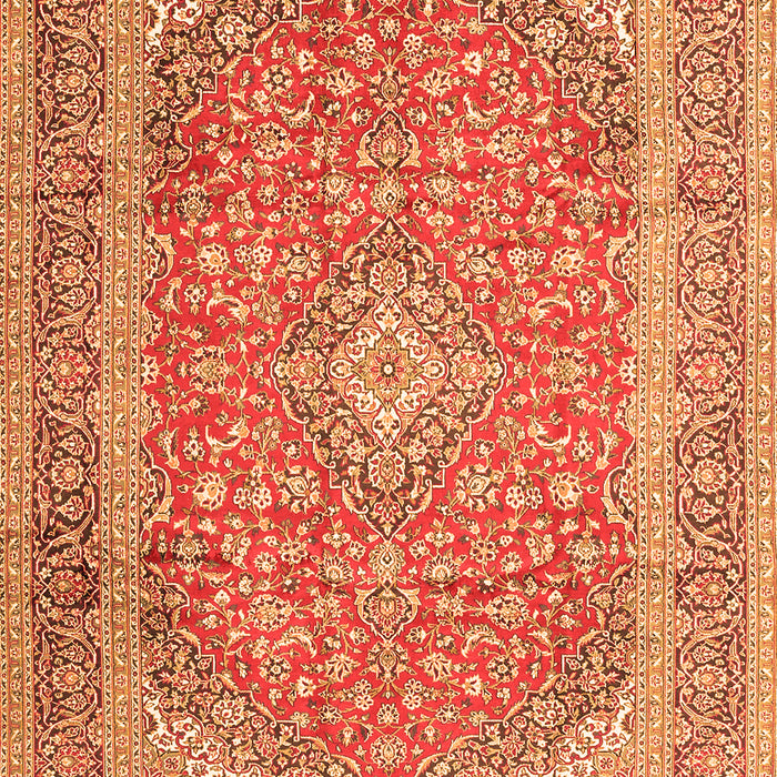 Serging Thickness of Machine Washable Persian Orange Traditional Area Rugs, wshtr2993org