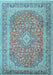 Machine Washable Persian Light Blue Traditional Rug, wshtr2993lblu