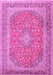 Machine Washable Persian Pink Traditional Rug, wshtr2993pnk