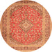 Machine Washable Persian Orange Traditional Area Rugs, wshtr2993org