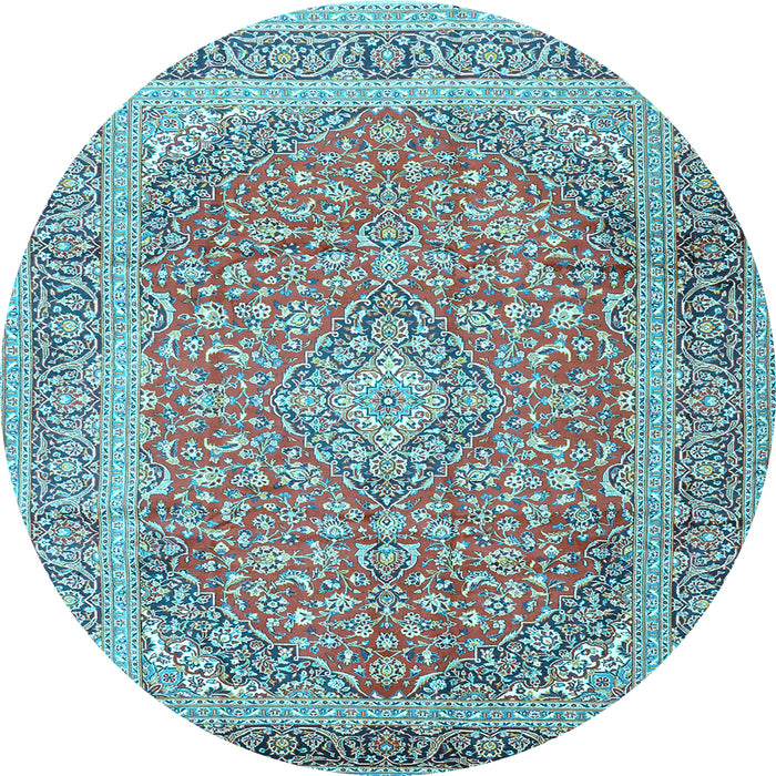 Round Persian Light Blue Traditional Rug, tr2993lblu