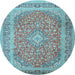 Round Persian Light Blue Traditional Rug, tr2993lblu