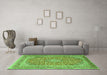 Machine Washable Persian Green Traditional Area Rugs in a Living Room,, wshtr2993grn