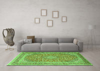 Machine Washable Persian Green Traditional Rug, wshtr2993grn