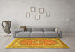 Machine Washable Persian Yellow Traditional Rug in a Living Room, wshtr2993yw