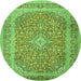 Machine Washable Persian Green Traditional Area Rugs, wshtr2993grn