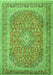 Serging Thickness of Machine Washable Persian Green Traditional Area Rugs, wshtr2993grn