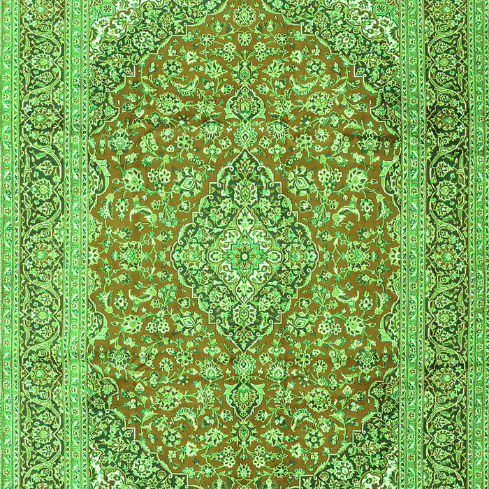 Serging Thickness of Machine Washable Persian Green Traditional Area Rugs, wshtr2993grn