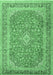 Machine Washable Persian Emerald Green Traditional Area Rugs, wshtr2993emgrn